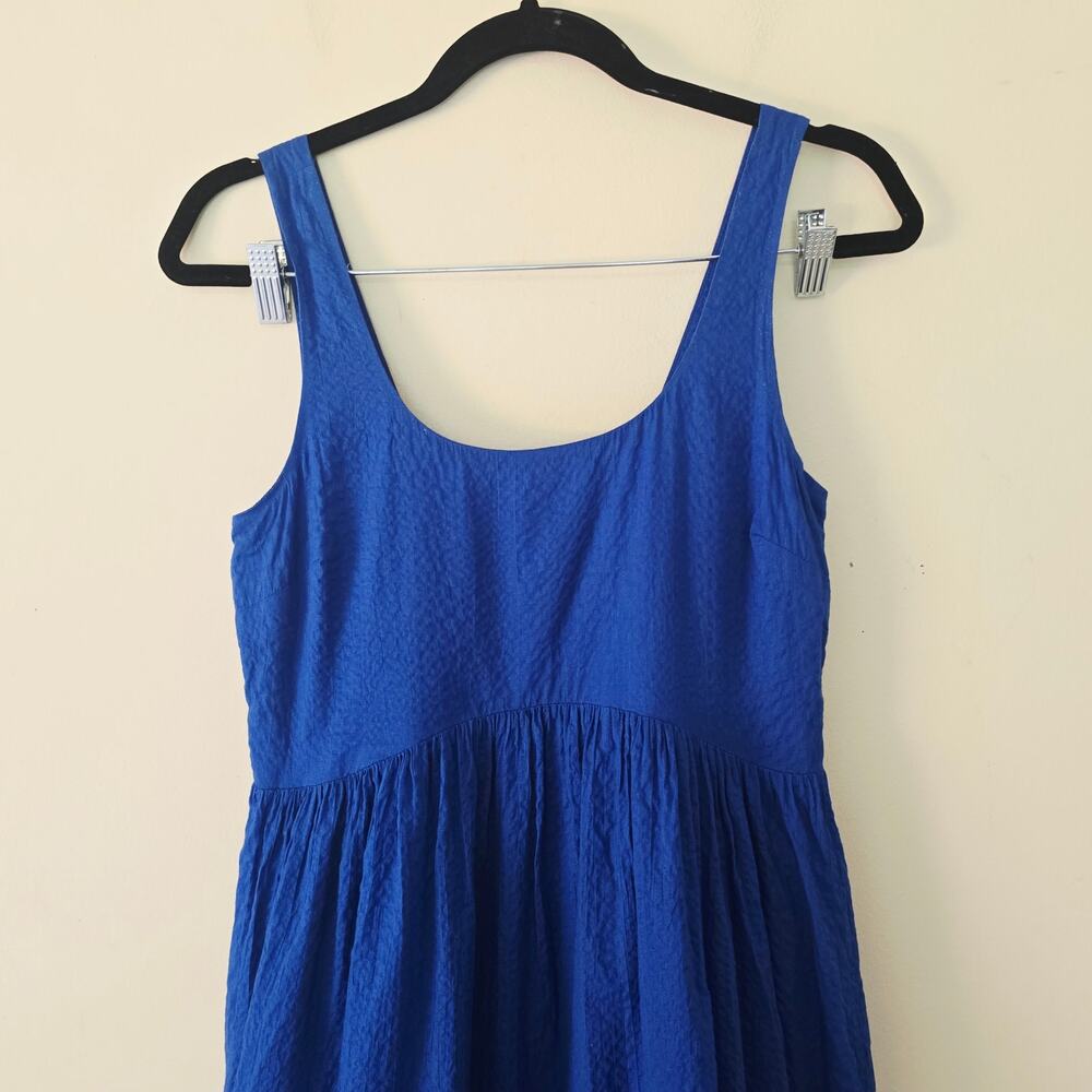 AYR The Magic Hour Blue Cotton Tiered Midi Dress Women's Size S - Picture 4 of 7